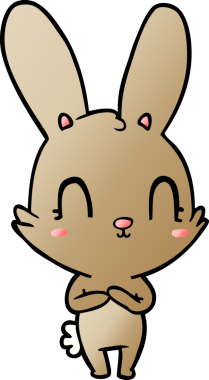 Bir insan tarafından çizilmiş şirin çizgi film tavşanı.