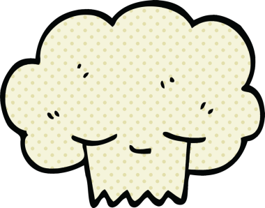 Bir insan tarafından çizilmiş çizgi roman tarzı patlama bulutu