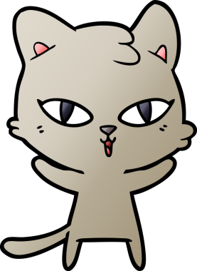 Bir insan tarafından çizilmiş çizgi film kedisi.