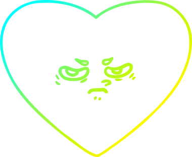 Bir insan tarafından çizilmiş karikatür kalp çizimi.