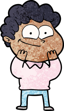 Bir insan tarafından çizilmiş mutlu bir adam.