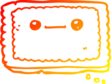 Bir insan tarafından çizilmiş bir bisküvinin sıcak çizgi çizimi