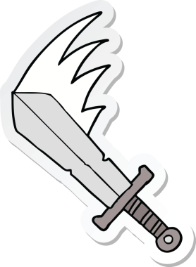 Bir insan tarafından çizilmiş sallanan kılıcın çıkartması.