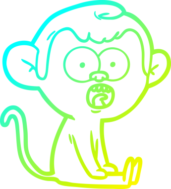 Bir insan tarafından çizilmiş bir çizgi filmin soğuk gradyan çizimi.