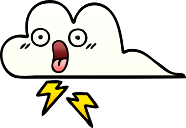 Bir insan tarafından çizilmiş gök gürültüsü bulutunun gölgelenmiş karikatürü