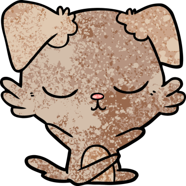 Bir insan tarafından çizilmiş şirin bir çizgi film köpeği.