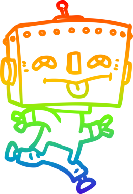 gökkuşağı gradyan çizgisi bir insan tarafından çizilmiş robot çizgi