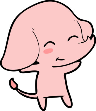 Bir insan tarafından çizilmiş şirin bir fil.