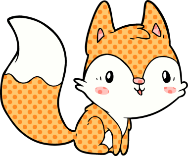 Bir insan tarafından çizilmiş şirin bir tilki çizgi filmi.