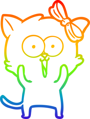 gökkuşağı gradyanı çizimi bir insan tarafından çizilmiş çizgi film kedisi