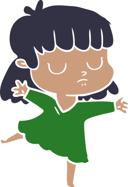 Düz renkli karikatür, ilgisiz kadın bir insan tarafından çizilmiş.