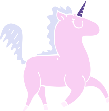 Bir insan tarafından çizilmiş karalama tek boynuzlu atı.