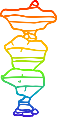 gökkuşağı gradyan çizgi çizimi bir insan tarafından çizilmiş kaya karikatürü