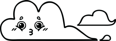 Bir insan tarafından çizilmiş bulutların çizgi çizimi