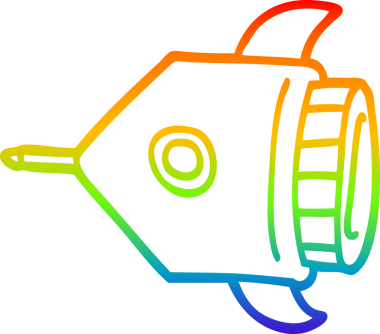 gökkuşağı gradyan çizgi çizimi bir insan tarafından çizilmiş bir roket