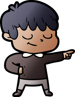 Bir insan tarafından çizilmiş mutlu çocuk çizgi filmi.