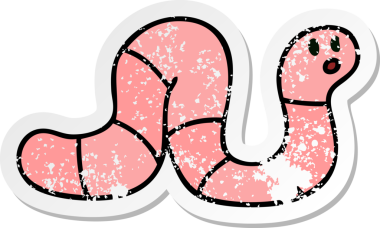 Bir insan tarafından çizilmiş garip bir el çizimi solucanın sıkıntılı çıkartması.