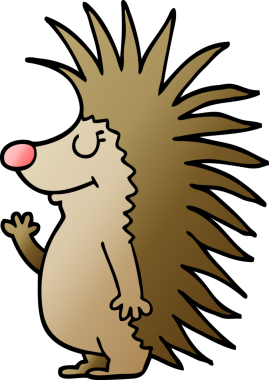 Bir insan tarafından çizilmiş çivili kirpi.