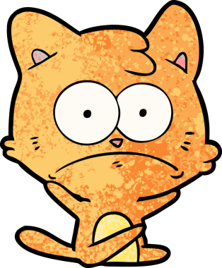 bir insan tarafından çizilmiş sinirli bir kedi.