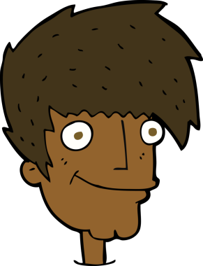 Bir insan tarafından çizilmiş gülümseyen adam.