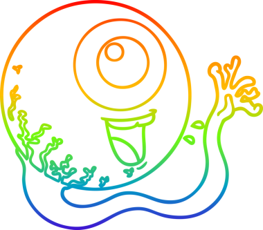 gökkuşağı gradyan çizgi çizimi bir insan tarafından çizilmiş bir çizgi göz.