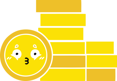 Bir insan tarafından çizilmiş paraların düz renkli retro karikatürü