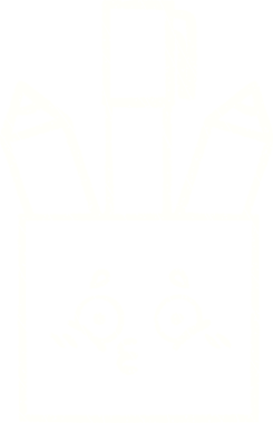 Bir insan tarafından çizilmiş kalem kabı tebeşiri