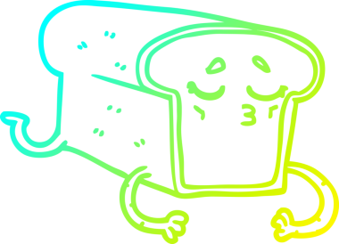 Bir insan tarafından çizilmiş bir somun ekmeğin soğuk gradyan çizimi