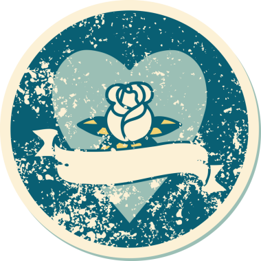 Bir insan tarafından çizilmiş kalp gülü ve bayrağının sembolik dövmeli resmi.