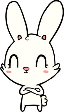 Bir insan tarafından çizilmiş şirin çizgi film tavşanı.