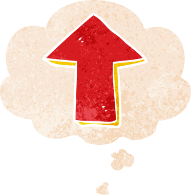 Bir insan tarafından çizilmiş grunge ile düşünce baloncuğu ile çizilmiş çizgi film sıkıntılı retro desen