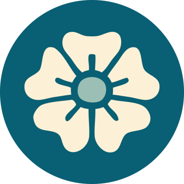 Bir insan tarafından çizilmiş bir çiçeğin ikonik dövme şekli