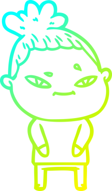 Bir insan tarafından çizilmiş bir karikatür kadın çizimi.