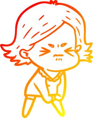 Bir insan tarafından çizilmiş kızgın bir karikatür çizimi.