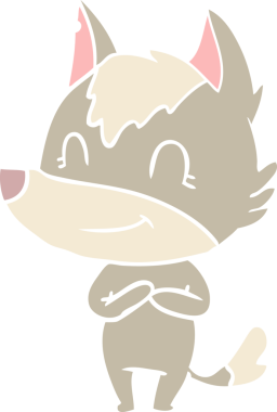 Bir insan tarafından çizilmiş düz renkli çizgi film kurdu.