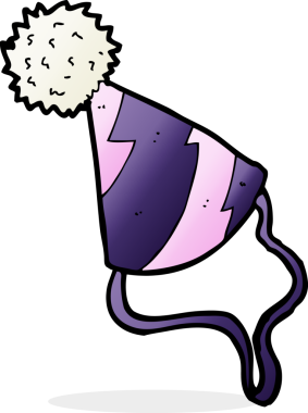 Bir insan tarafından çizilmiş karikatür parti şapkası.