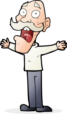 Çizgi film bir insan tarafından çizilmiş yaşlı bir adam stresli