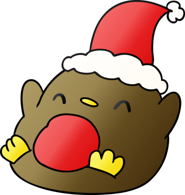 Bir insan tarafından çizilmiş Kawaii pengueninin el çizimi gradyanı.