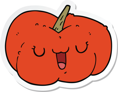 Bir insan tarafından çizilmiş bir balkabağı çıkartması.