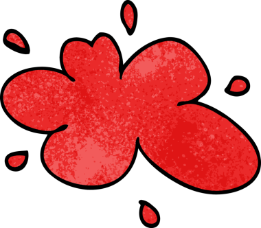 Bir insan tarafından çizilmiş kırmızı bir boyanın karalaması.