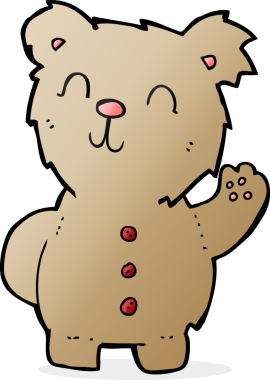 Bir insan tarafından çizilmiş oyuncak ayı.