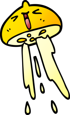 Bir insan tarafından çizilmiş limon fışkırtan karikatür.