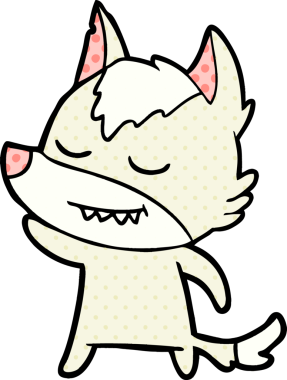 Bir insan tarafından çizilmiş dost canlısı bir kurt.