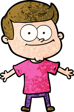 Bir insan tarafından çizilmiş mutlu bir adam.