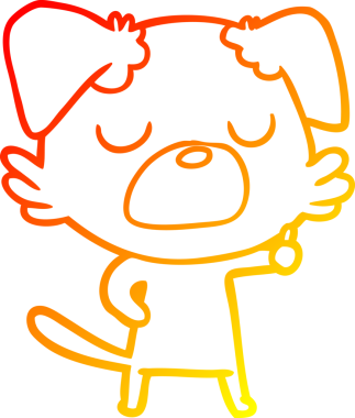 Bir insan tarafından çizilmiş çizgi film köpeğinin sıcak çizgi çizimi