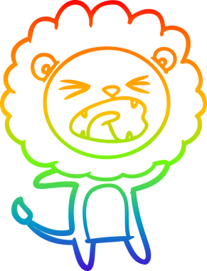 gökkuşağı gradyan çizgi çizimi bir insan tarafından çizilmiş bir aslan