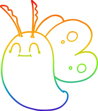 gökkuşağı gradyan çizgisi bir insan tarafından çizilmiş komik bir kelebek çizimi