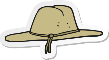 Bir insan tarafından çizilmiş bir çizgi film şapkasının çıkartması.