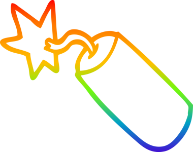 gökkuşağı gradyan çizgisi bir insan tarafından çizilmiş bir karikatür dinamiti