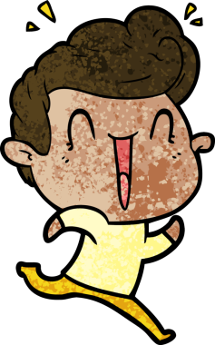 Bir insan tarafından çizilmiş heyecanlı bir çizgi film.